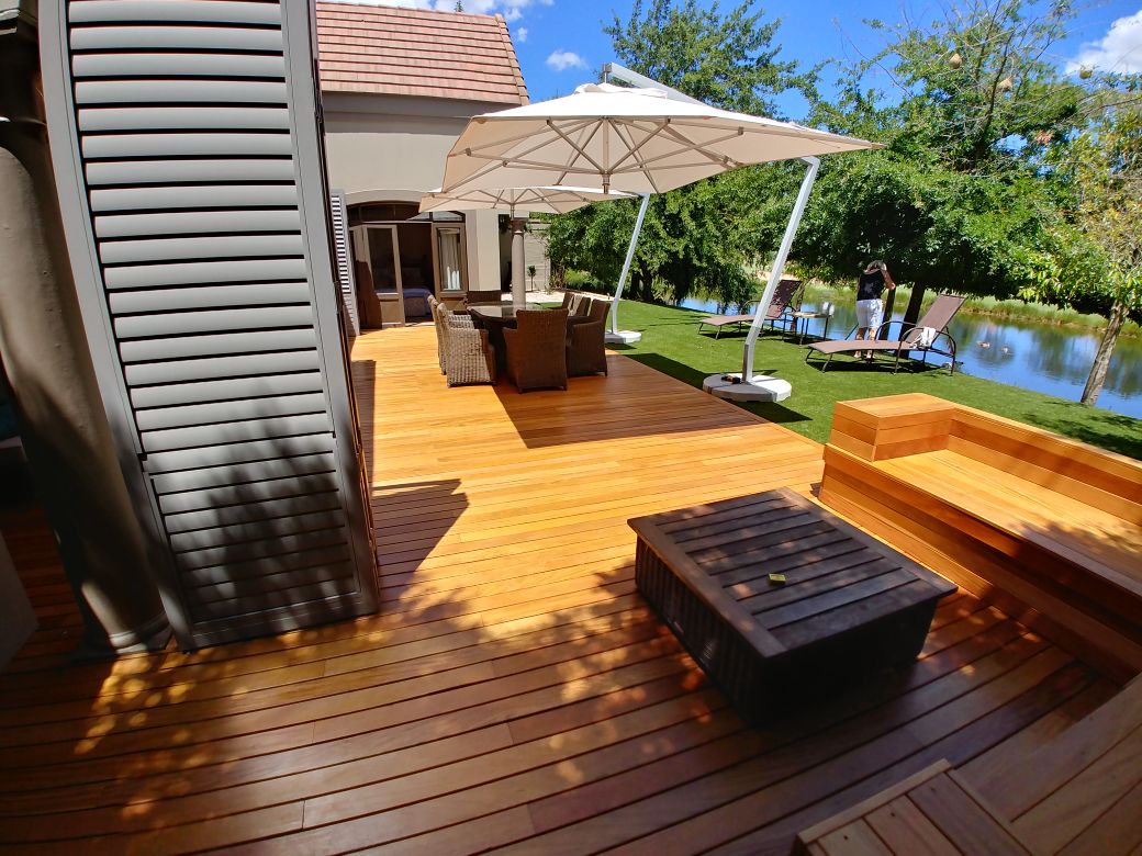 beautiful wood deck at home outdoor